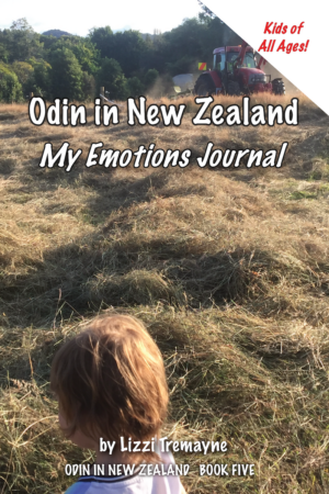 Odin in New Zealand: My Emotions Journal, pic of making hay on cover